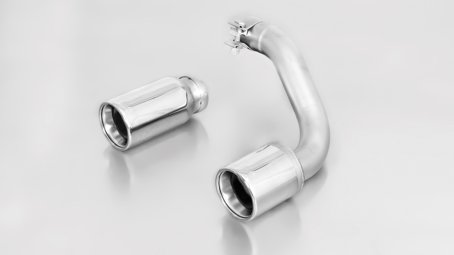 exhaust system tail pipe set 2 tail pipes Ø 90 mm, chromed, with slip