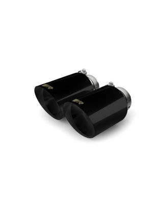 tail pipe set consisting of 4 stainless steel Black Chrome tail pipes Ø 102 mm angled cut, with adjustable spherical clamp connection