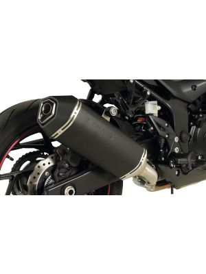 OKAMI Slip on (sport exhaust with connecting tube) with removable sound insert, Stainless steel black, NO (EC-) APPROVAL