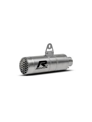 KTM 390 Adventure MY 21 Exhaust slip-on muffler style REMUS MESH (sport silencer), stainless steel brushed