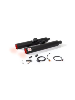 Silencer with luminous end cap and ASC – (CAN-BUS actuated sound system), stainless steel black, RACING