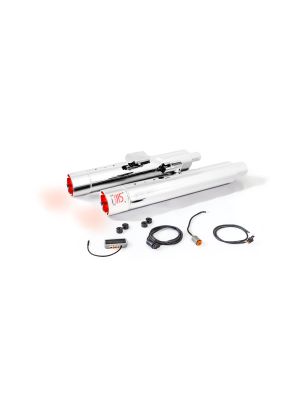 Silencer with luminous end cap and ASC – (CAN-BUS actuated sound system), stainless steel chrome, RACING
