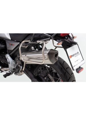 Exhaust BLACK HAWK for Moto Guzzi V85 motorcycle, Slip on (sport exhaust), Stainless steel, (EC-) approval